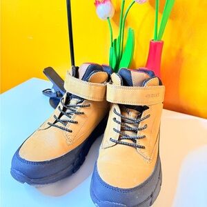Geox Kids Tan and Black Boots